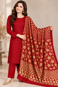 Dhanak Marina 3-Piece Unstitched Winter Suit | Jacquard Pashmina Wool Shawl