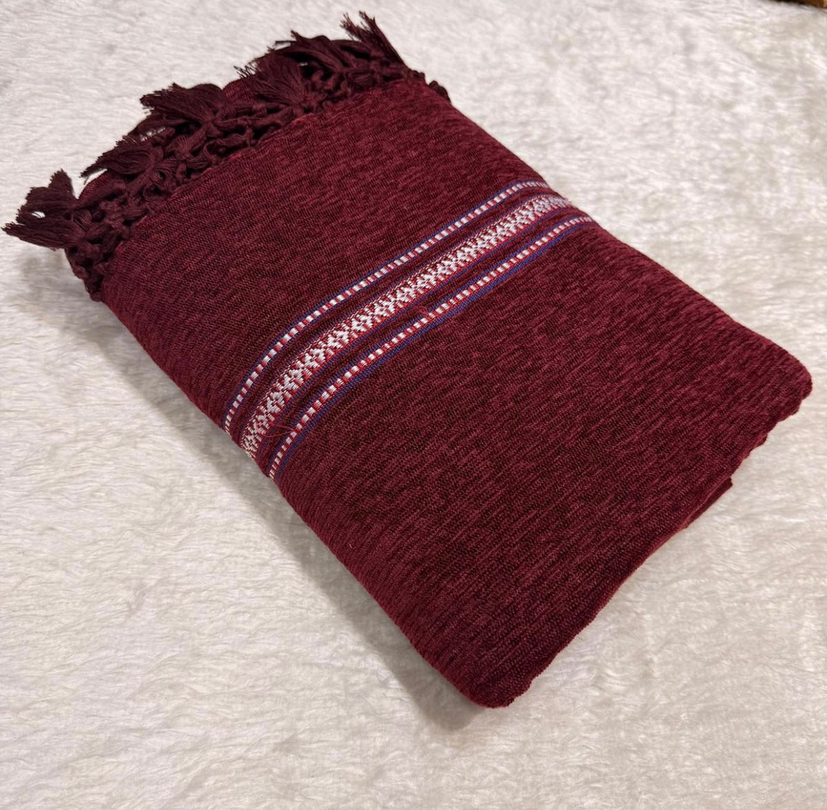 Regal Men’s Kaleji (Deep Maroon) Pure Wool Winter Shawl – Rich & Luxurious