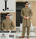 Sophisticated Men’s Brown 2-Piece Unstitched Cotton Suit (J. Style)