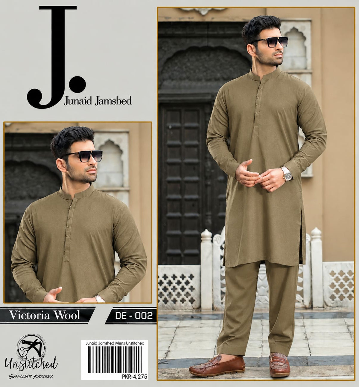Sophisticated Men’s Brown 2-Piece Unstitched Cotton Suit (J. Style)