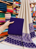 Regal Purple 3-Piece Unstitched Linen Suit with Heavy Embroidery